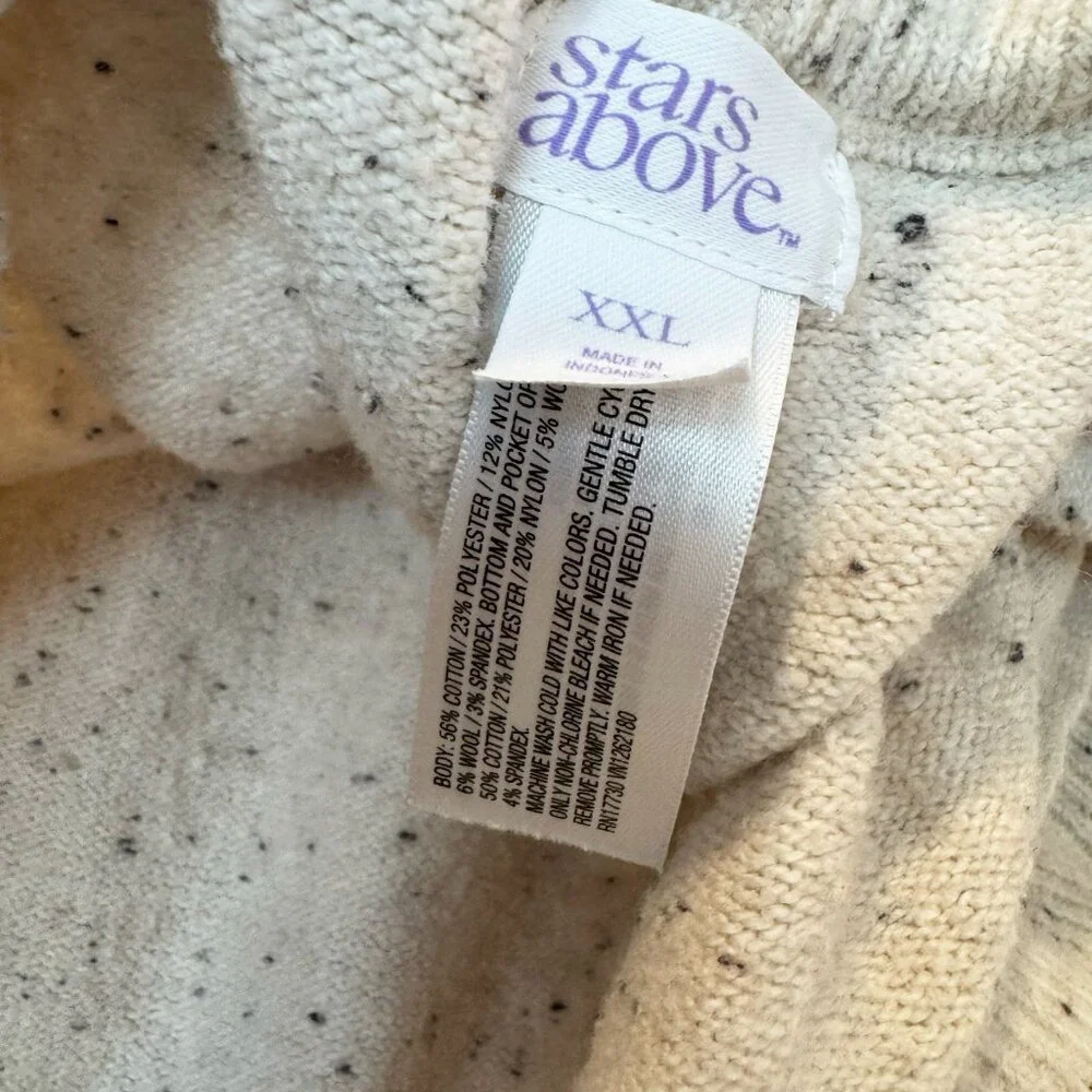 Stars Above White Cream Speckled Sweater Set Loungewear Size XXL - Picture 7 of 11